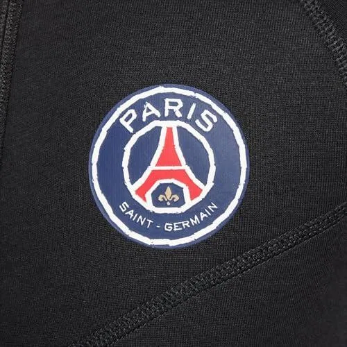 Детское худи с капюшоном и полной застежкой-молнией PSG Tech Fleece Nike, Schwarz Rot — фото 4