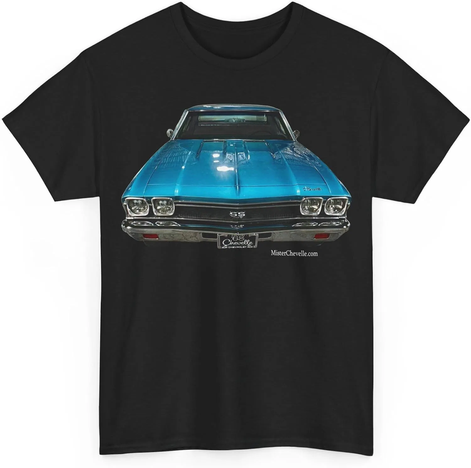 Женская футболка с рисунком 1968 Chevelle SS Gildan, Black — фото 3