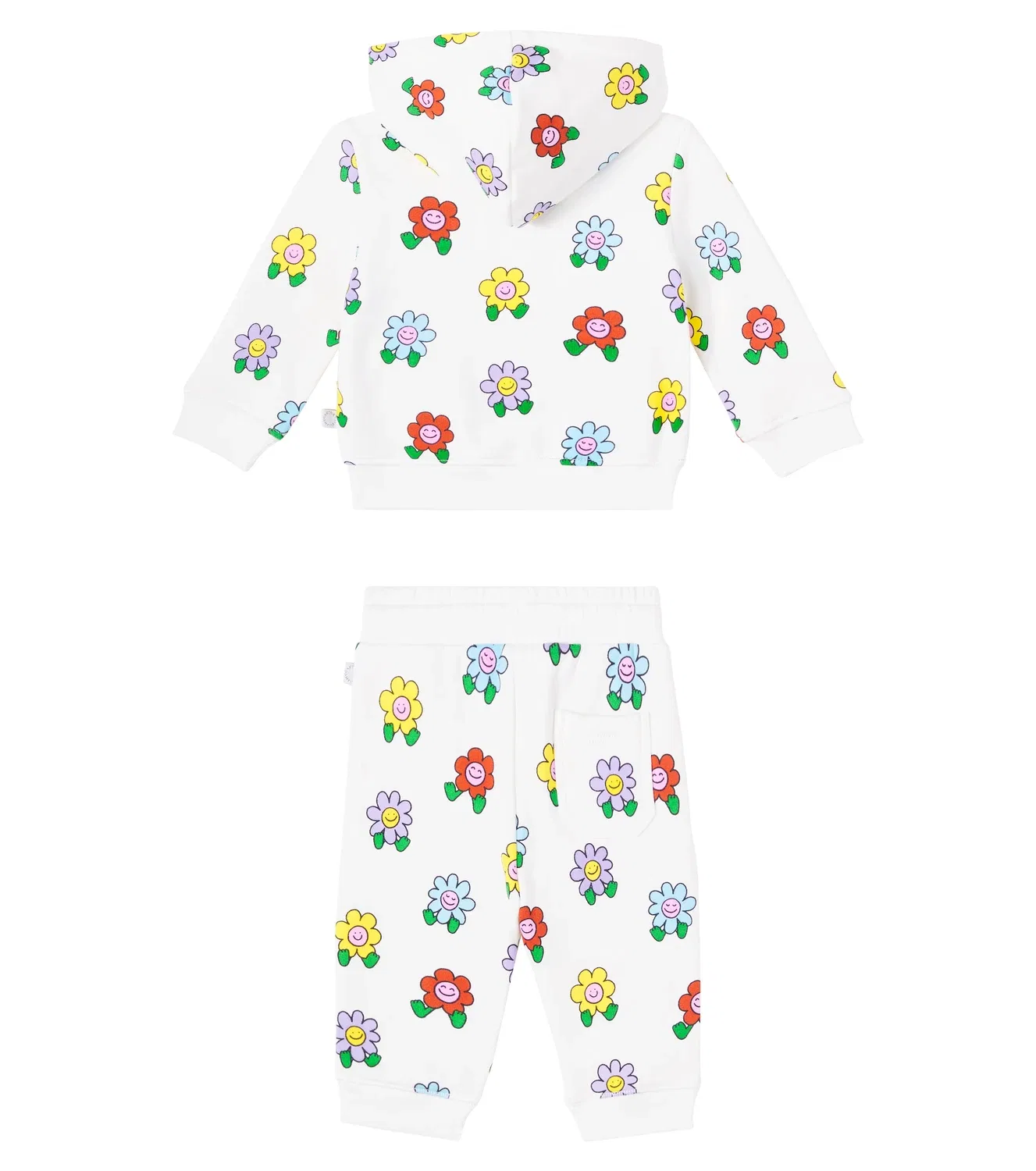 Комплект из флиса с цветами для младенцев Stella Mccartney Kids, белый — фото 4