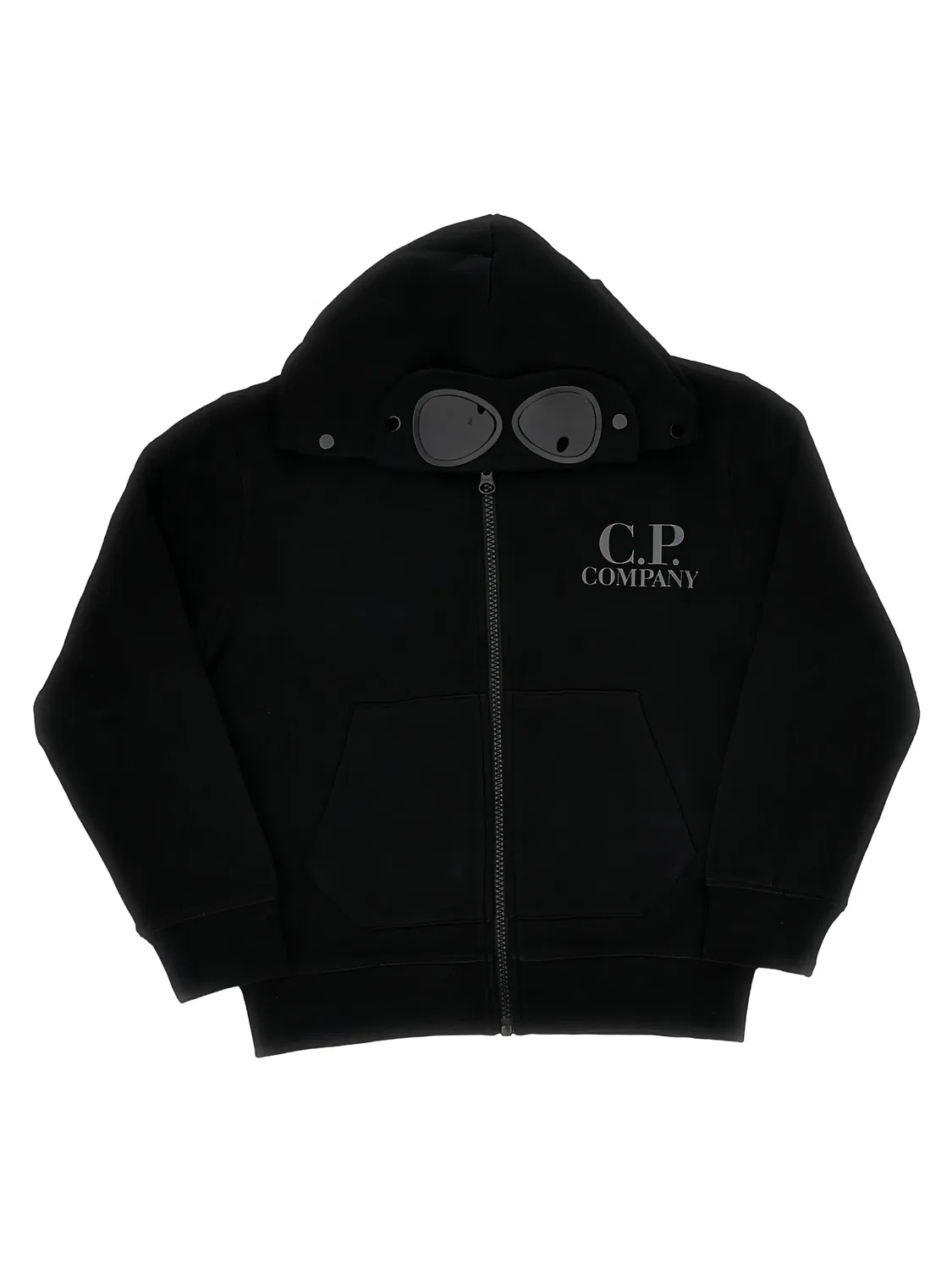 Худи на молнии с гоггл-деталью C.P. Company, черный — фото 2
