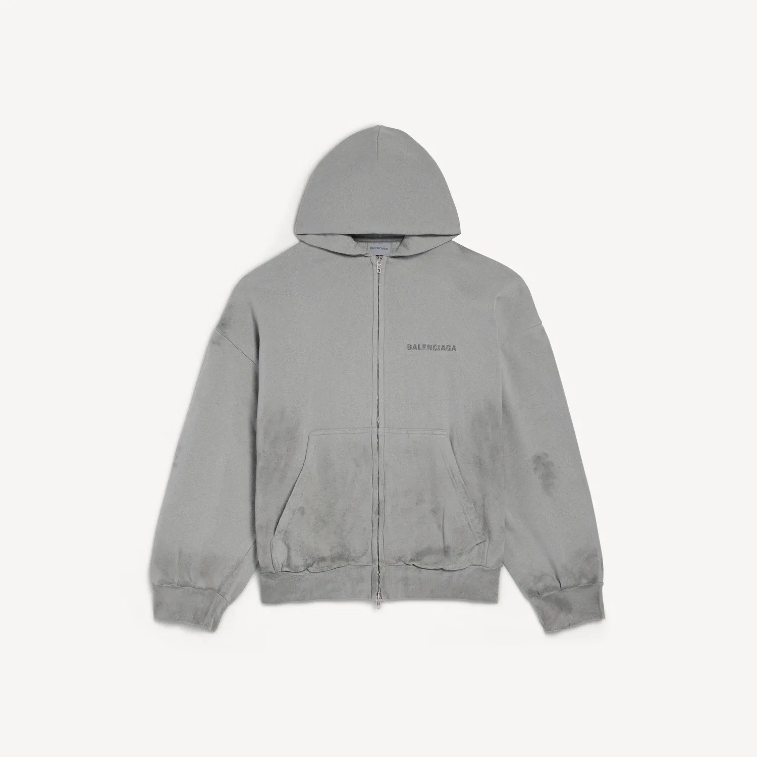 Мужское худи BALENCIAGA на молнии сзади, стандартного кроя, в цвете BALENCIAGA Grey, серый