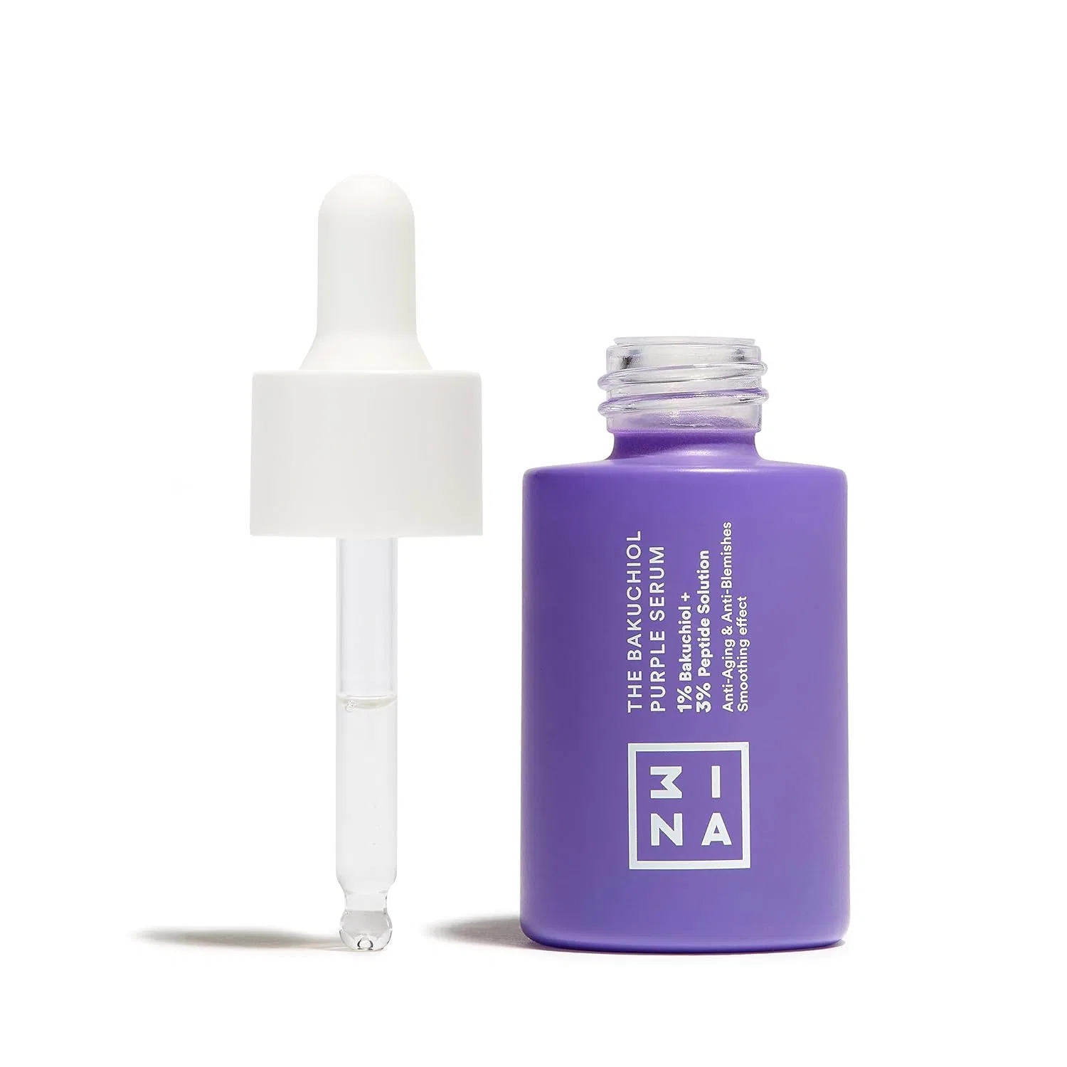 Тоник 3INA — Для лица «The Purple Bakuchiol Serum» с бакучиолом и пептидами от MAKEUP