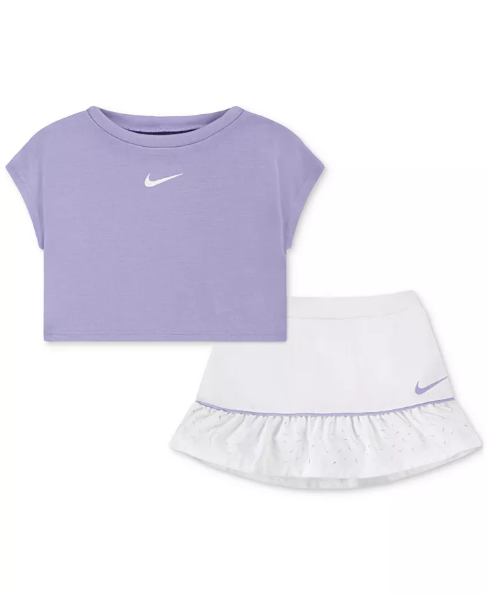 

Детский комплект для девочки: футболка Sunny Swoosh и самокат, 2 предмета Nike, белый