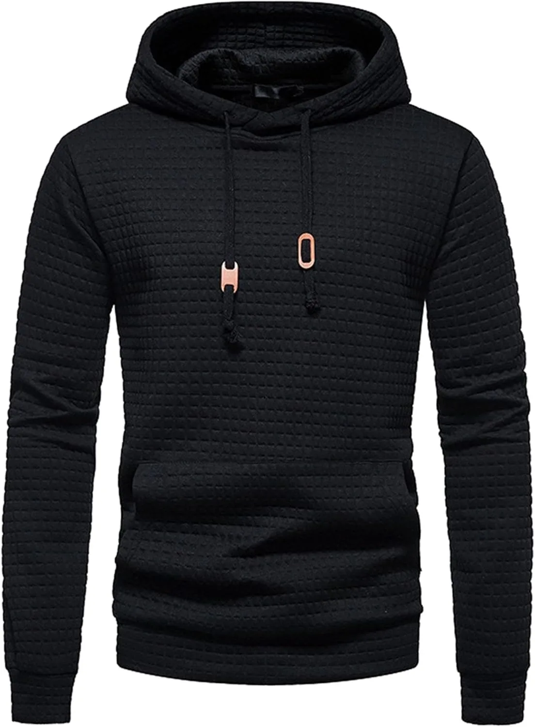 

Мужской свитшот Maiyifu-GJ с длинным рукавом, капюшоном и клетчатым жаккардом