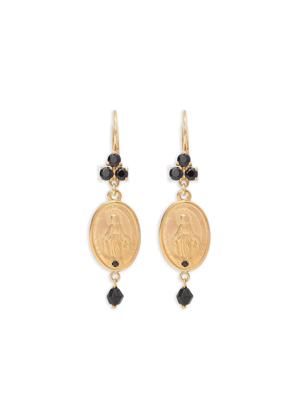 

Серьги-подвески из золота с черным камнем DOLCE & GABBANA, золотой