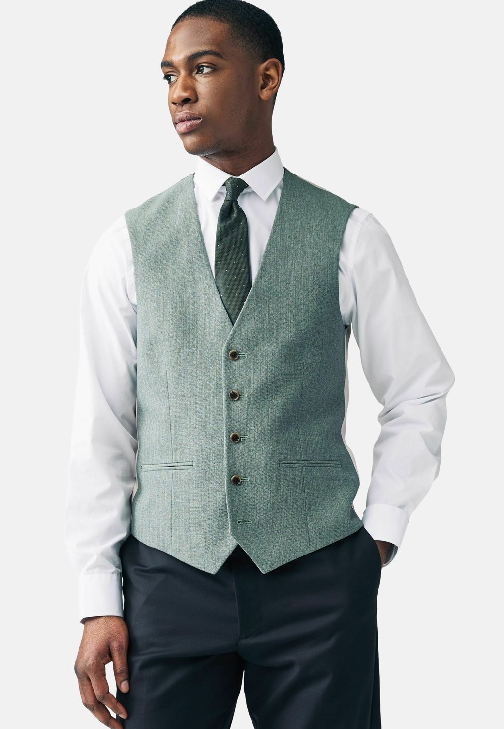 

Жилет REGULAR FIT - TEXTURED - Suit waistcoat Next, зеленый