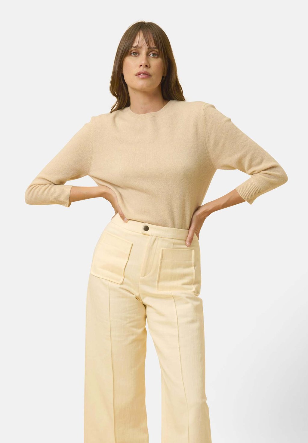 

Кардиган COL ROND DOS Just Cashmere, телесный