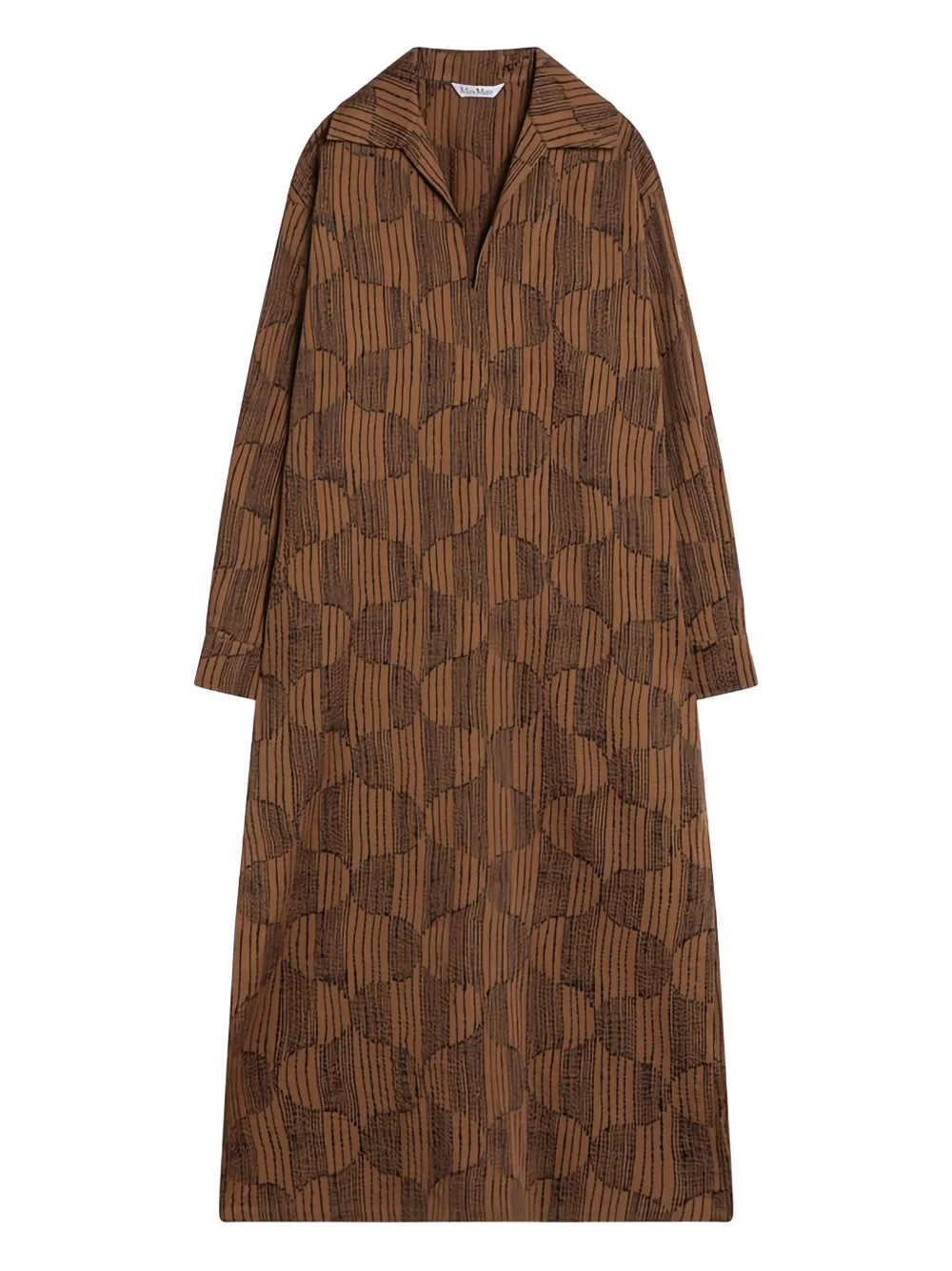 

Платье-рубашка миди с геометричным принтом MAX MARA, коричневый