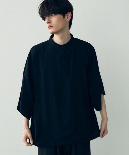 

Топ свободного кроя с широкими рукавами, без воротника Shoowtime, черный