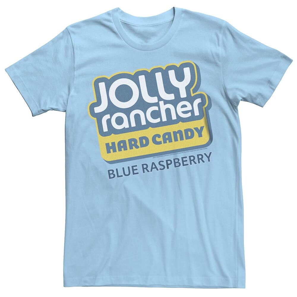 

Мужская футболка с твердым карамельным логотипом Jolly Rancher, синяя малиновая с рисунком, цвет Light Blue