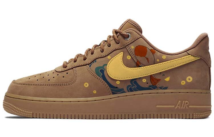 Кастомизированные кроссовки Nike Air Force 1 Unisex, темно-коричневый