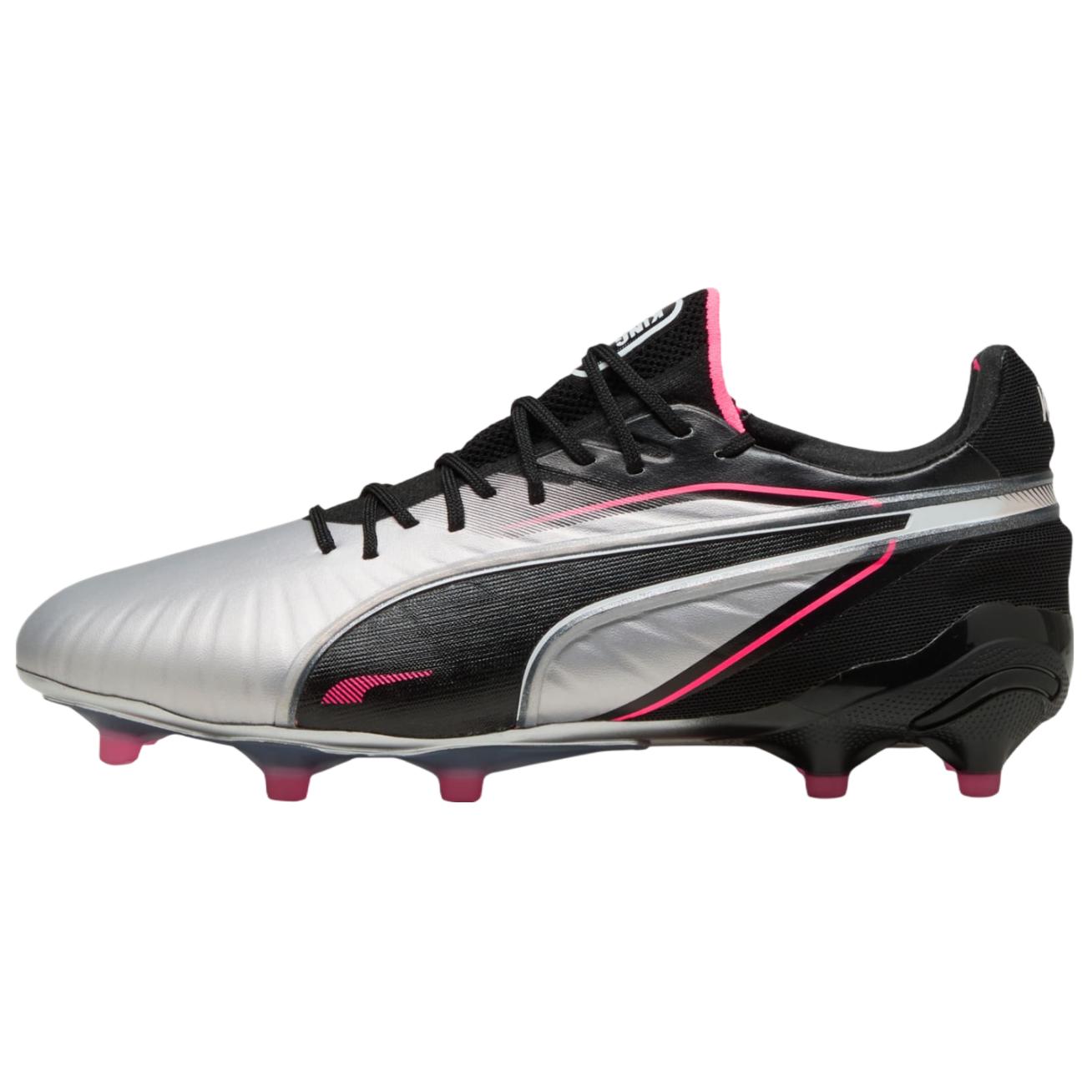 PUMA Футбольные бутсы King Ultimate, устойчивые к истиранию, унисекс, серебристо-черные