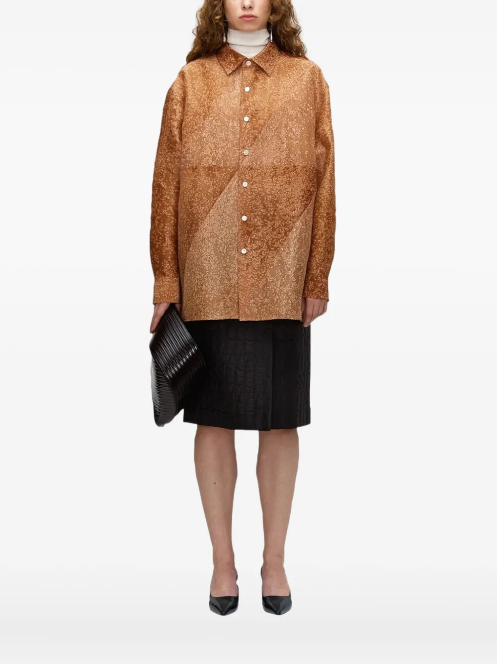 

Рубашка из натурально окрашенного шелка Umber Postpast, оранжевый