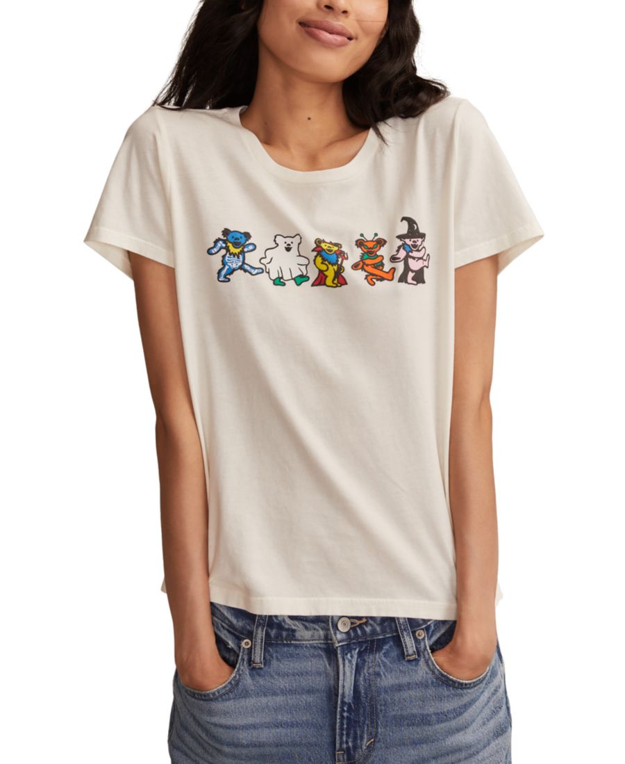 

Женская футболка с круглым вырезом в стиле костюма Grateful Dead и медведей Lucky Brand, Gardenia