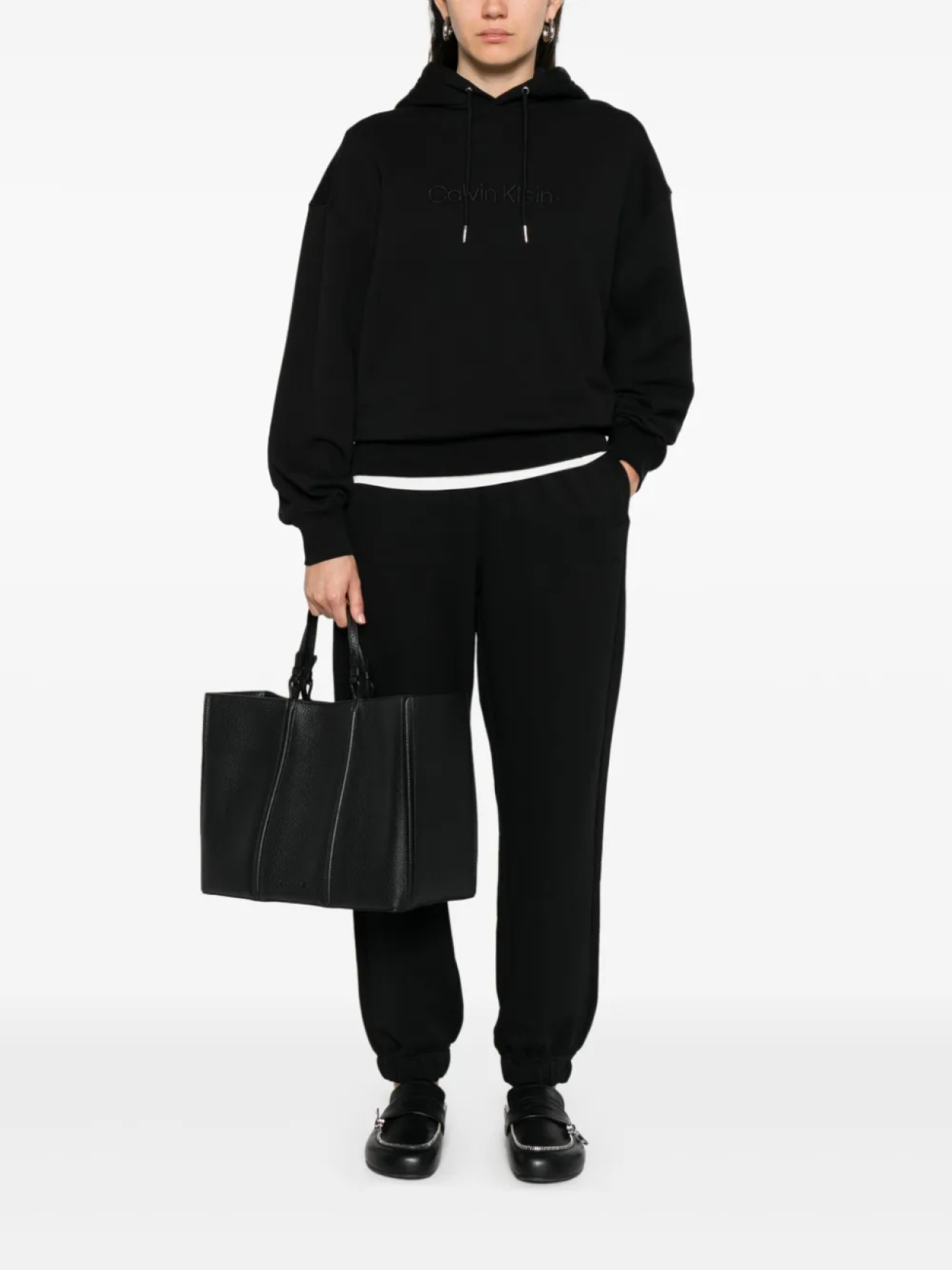 Зауженные брюки из хлопка Calvin Klein, черный — фото 2