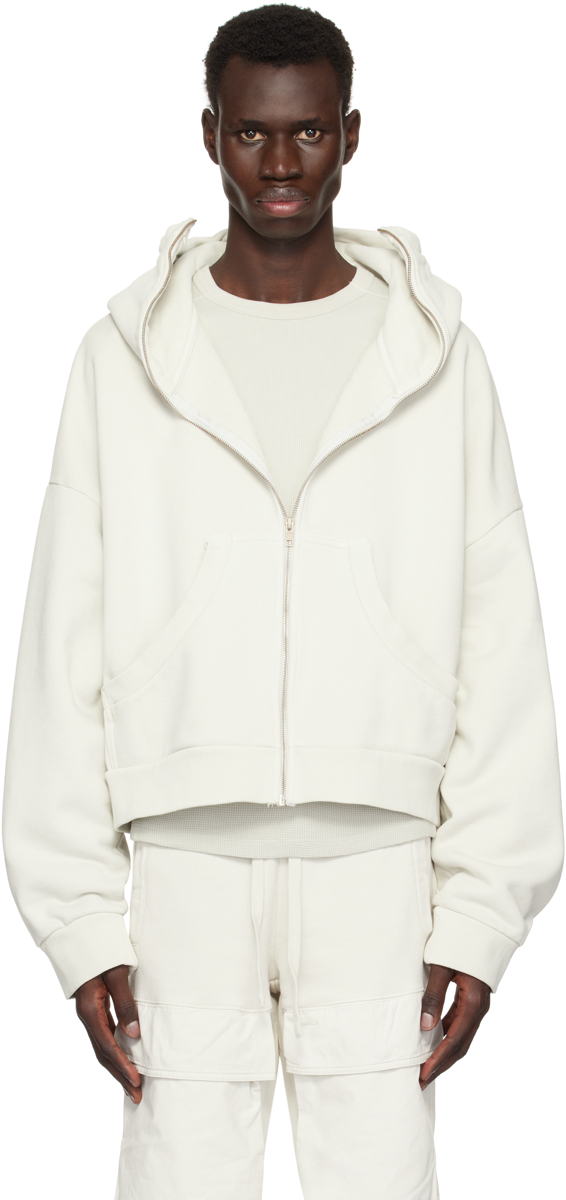 

Толстовка Off-White с капюшоном на молнии Entire Studios, Rice