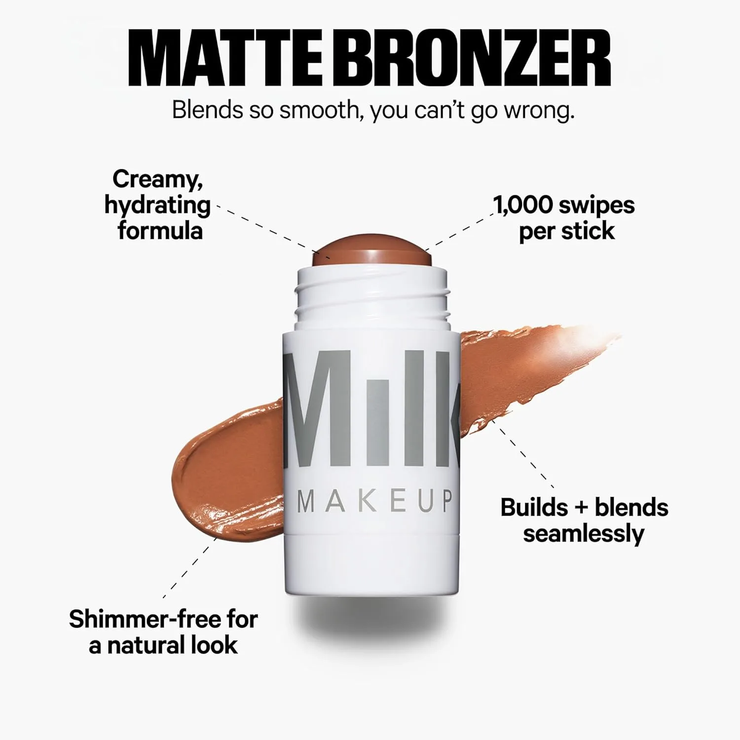 Набор Milk Makeup Bronzer, Blush + Highlighter - бронзер Baked 5,4 г, мультифункциональный крем-румяна и помада Werk (пыльная роза) 6 г и хайлайтер Lit (шампань) 6 г - увлажняющие формулы, Multicolor — фото 2