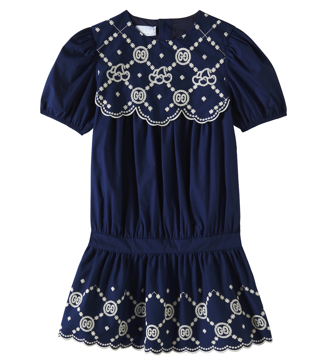 

Хлопковое платье из поплина Gucci Kids, Urban Blue/Mix