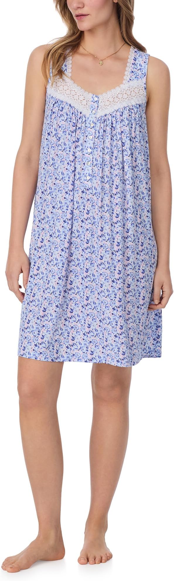 

Ночная рубашка Eileen West Short Sleeveless Nightgown, цвет White Ground Packed Floral