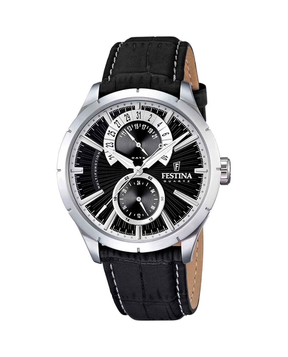 

Мужские часы F16573/3 Ретро черные кожаные Festina, черный