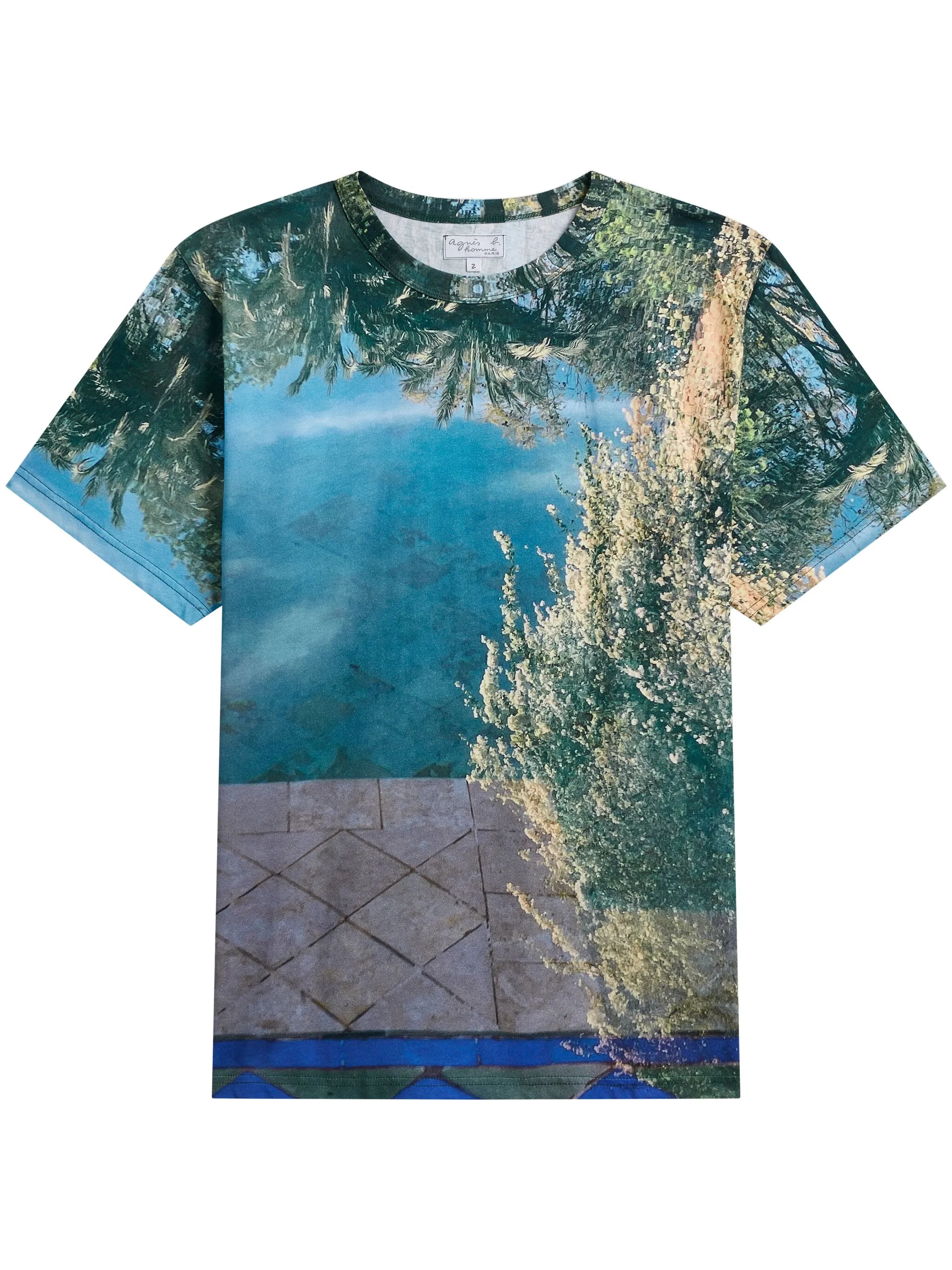 

Футболка с фотопринтом Agnès B., синий