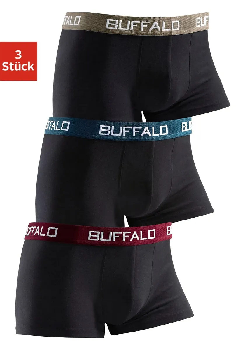 

Боксеры Buffalo (3 шт.) для мальчиков с контрастными манжетами, зеленый