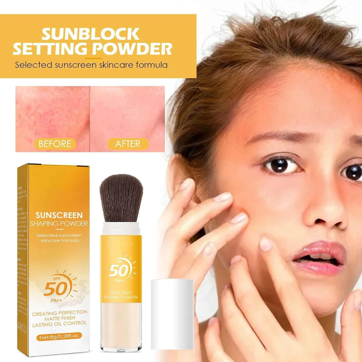 Крем для лица SPF50 BAINUAI Минеральная пудра-спрей с PA++, 2 Pieces — фото 3