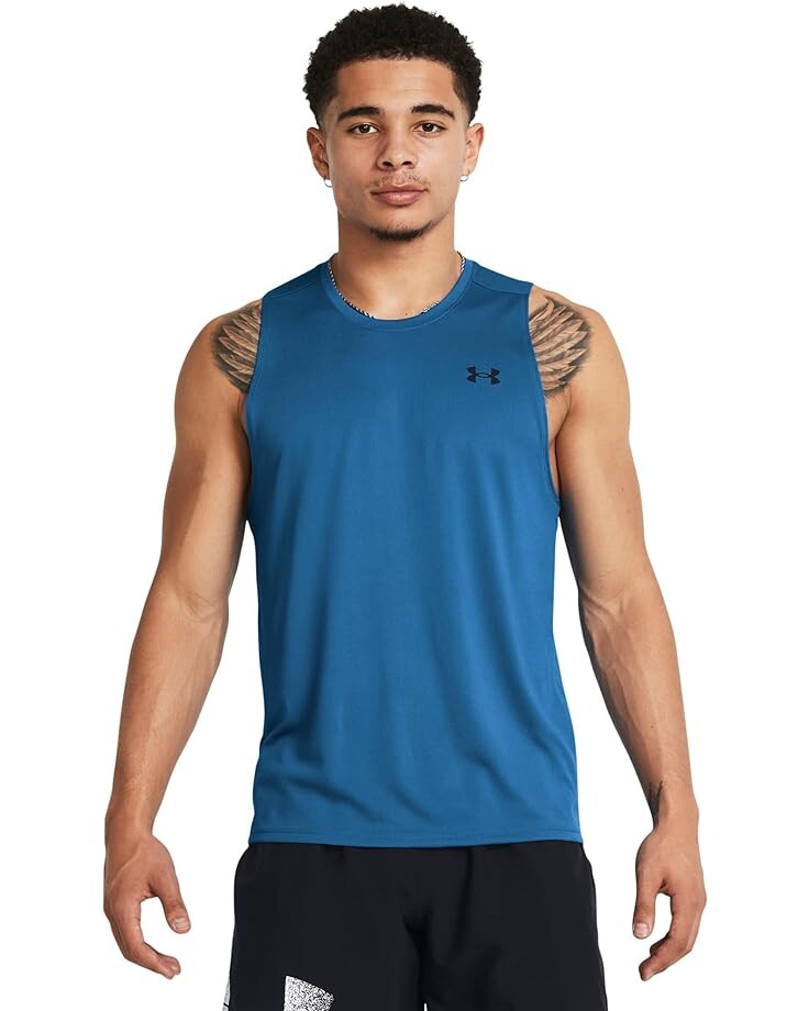 

Топ Under Armour Tech Tank, цвет Photon Blue/Black