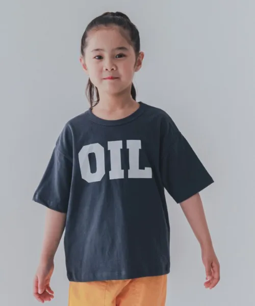 Детская футболка OIL Jeans-b 2nd с принтом серого цвета