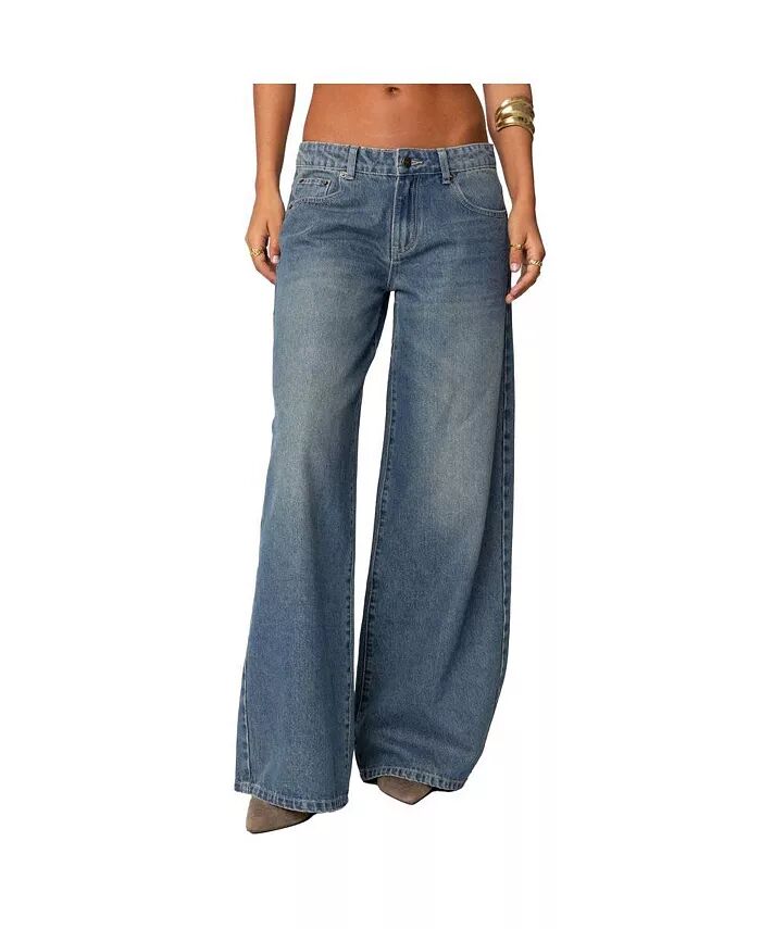 

Женские джинсы Vyxen Vintage Washed с низкой талией Edikted, синий
