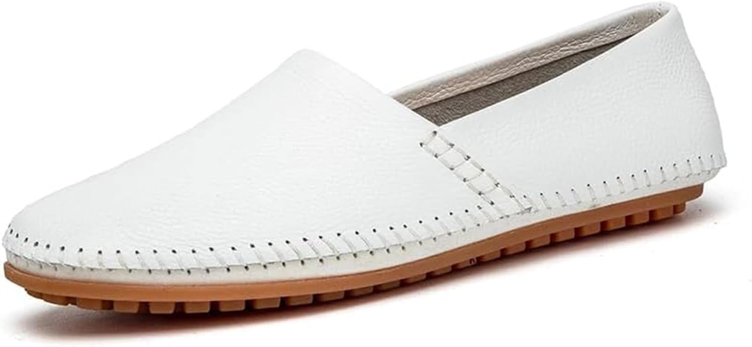 

Мужские кожаные лоферы на плоской подошве, легкие повседневные слипоны для прогулок и вождения Xinduoyu, белый