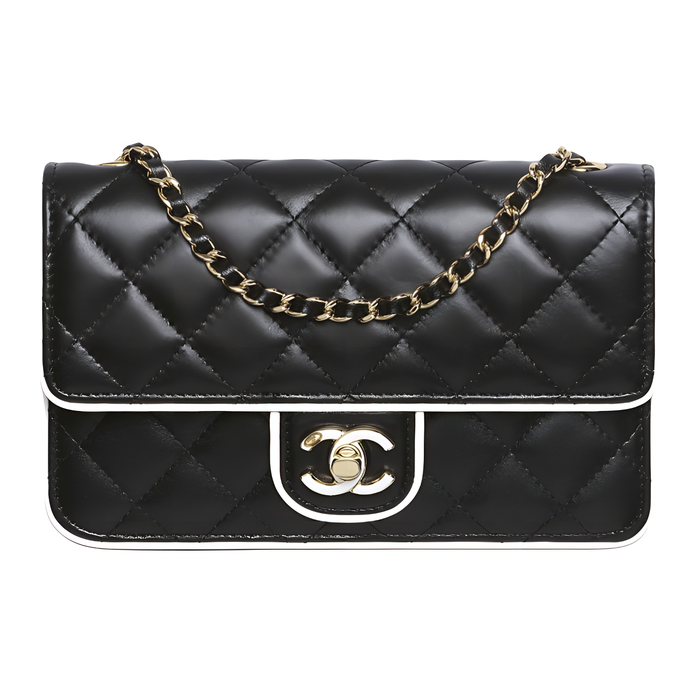 

CHANEL Сумка через плечо из овчины для женщин, черно-белая