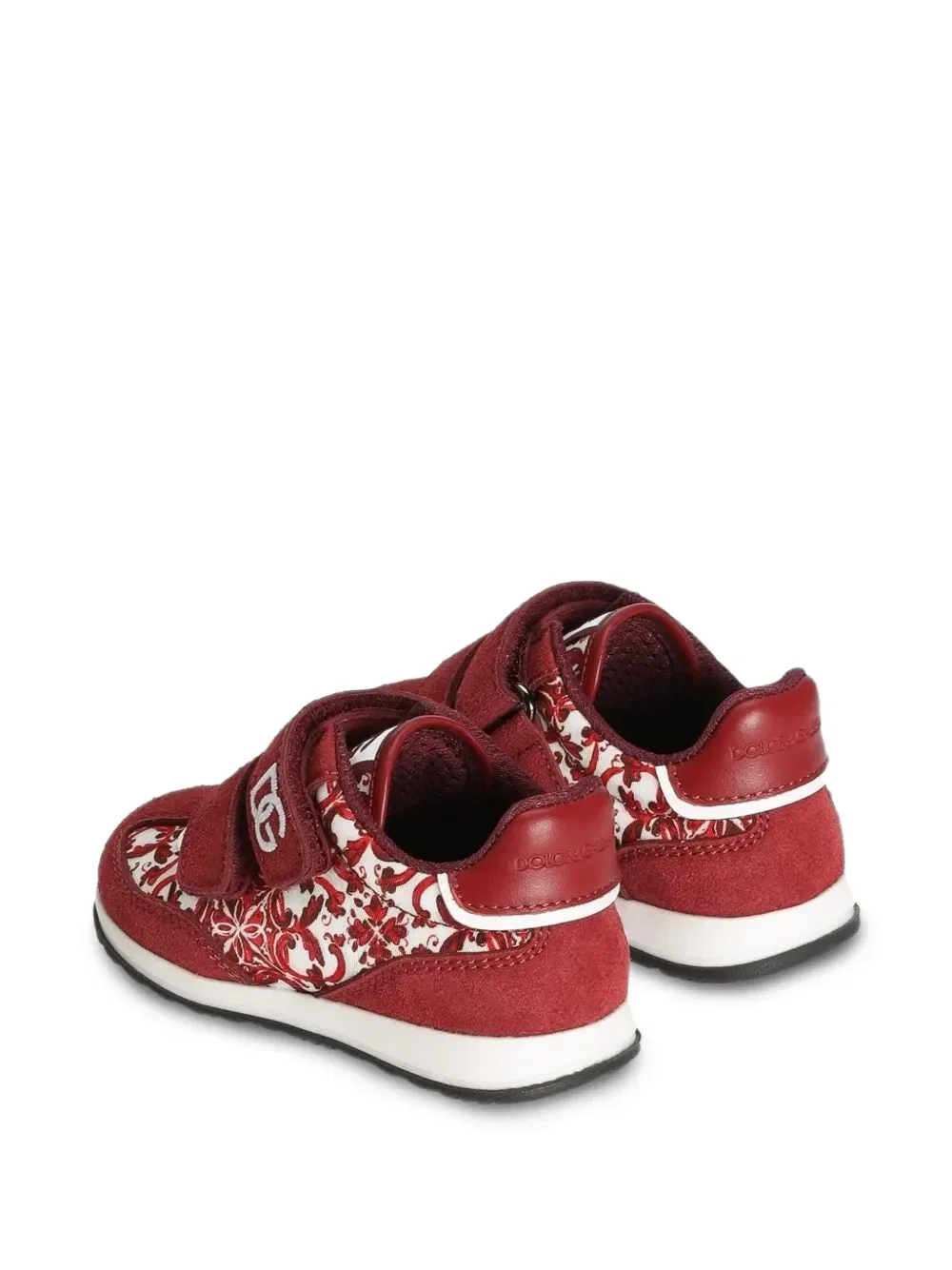 Кроссовки-подушки из нейлона с принтом "Майолика" Dolce & Gabbana Kids, красный — фото 3