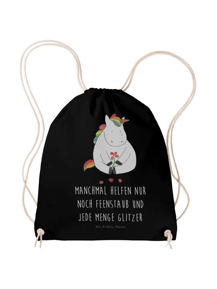 

Спортивная сумка Mr & Mrs Panda Sportbeutel Einhorn Traurig, черный