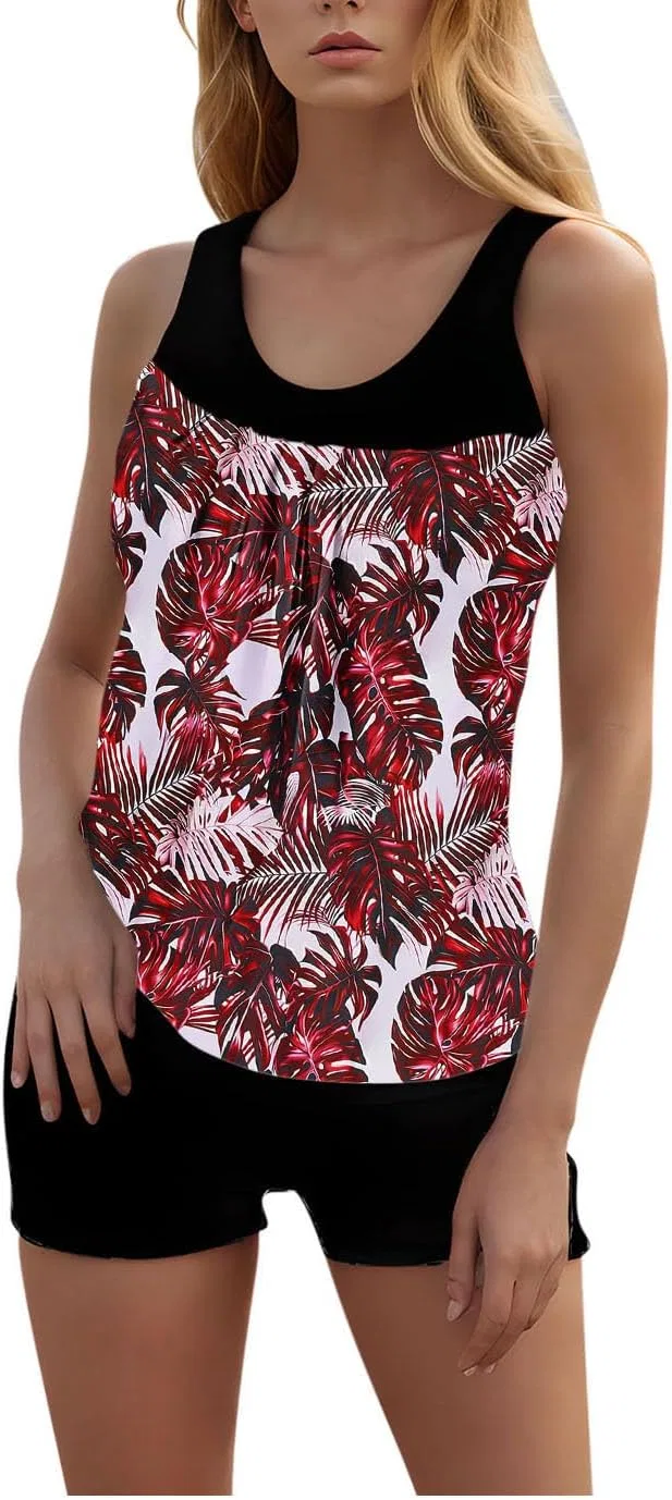 Женский танкини-комплект с контролем живота Athletic Swimwear, Red — фото 2