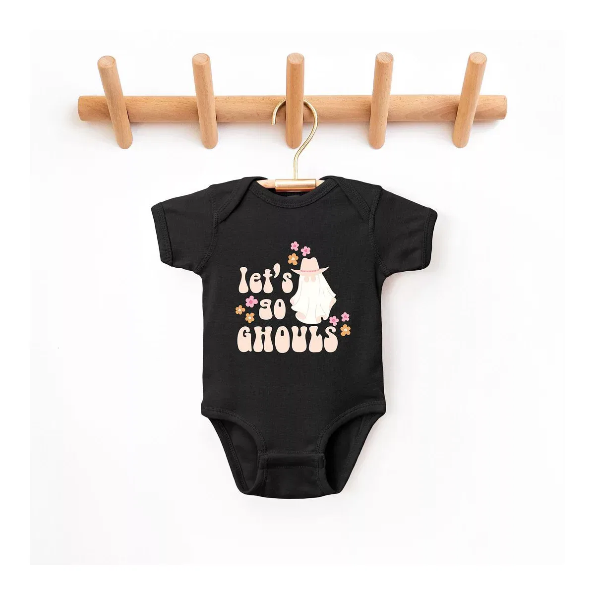 Детское боди для мальчиков с коротким рукавом Let's Go Ghouls Ghost The Juniper Shop, Black