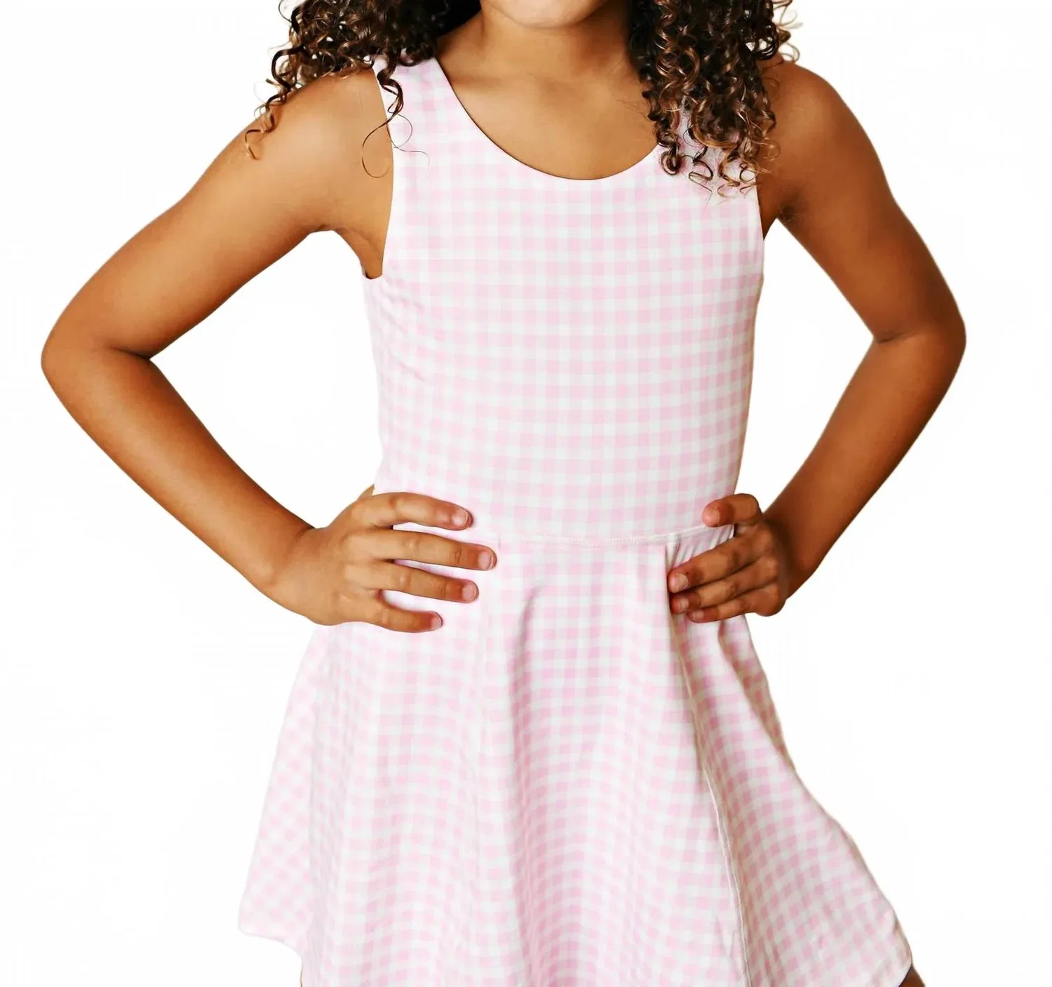 Детское платье для девочек с принтом Gingham Active Dress Swoon Baby Clothing, розовый
