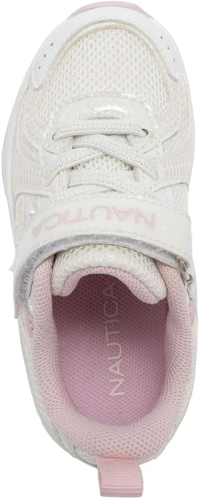 Детские кроссовки с регулируемым ремешком Nautica, White Pink Butterfly — фото 4