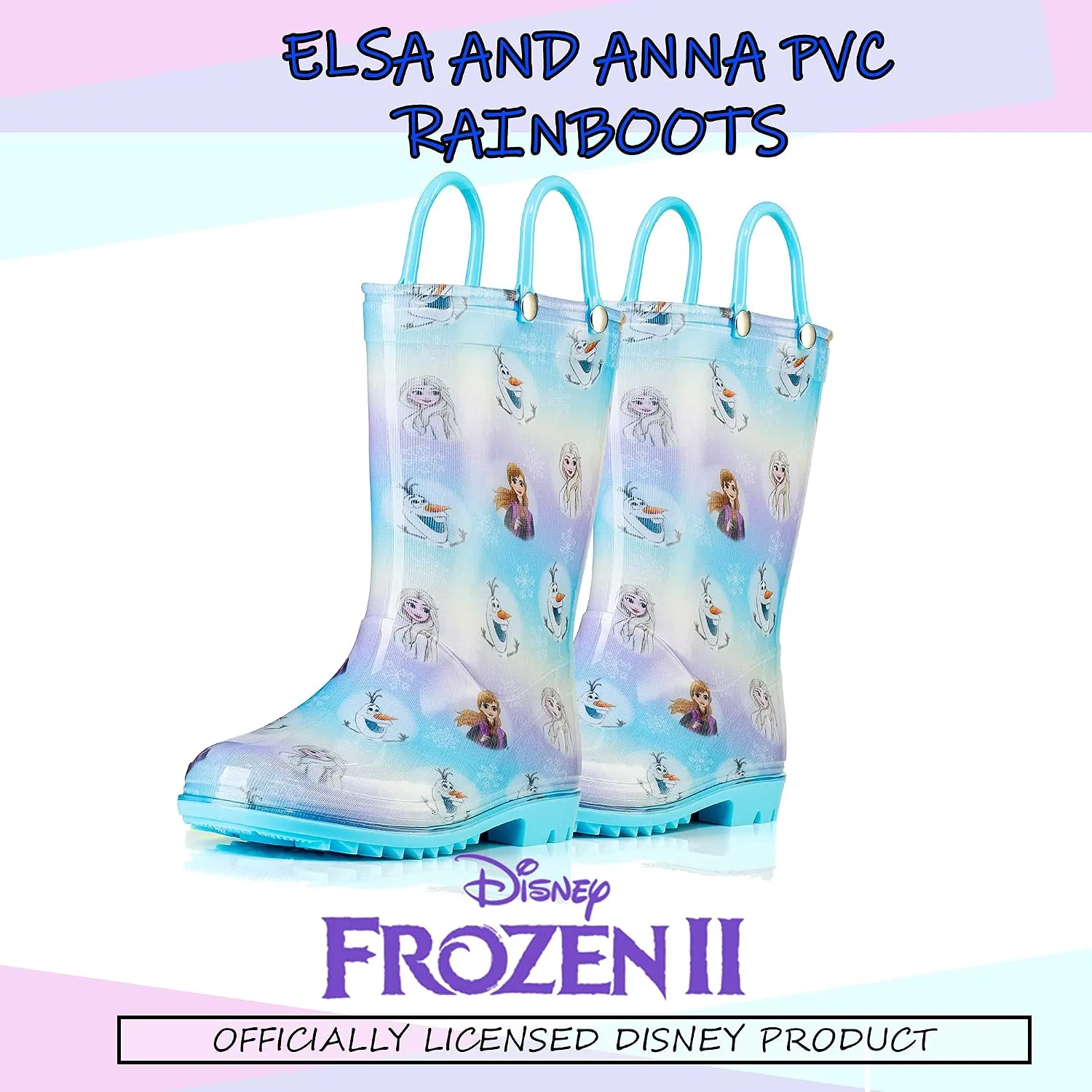 Детские сапоги дождевые для девочек Frozen 2 Disney, Pink — фото 4