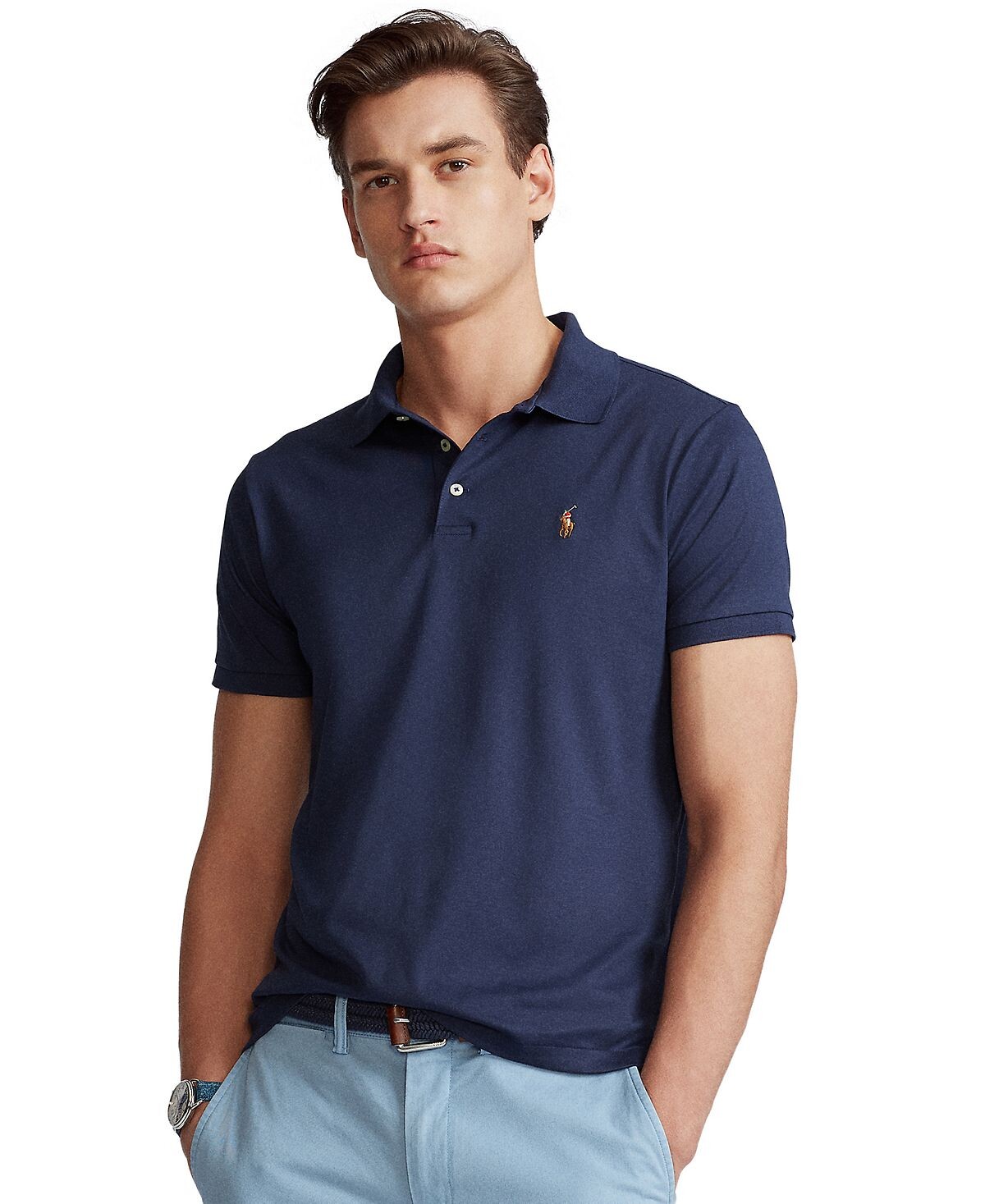 

Мужская рубашка-поло slim fit из хлопка на заказ Polo Ralph Lauren, мульти