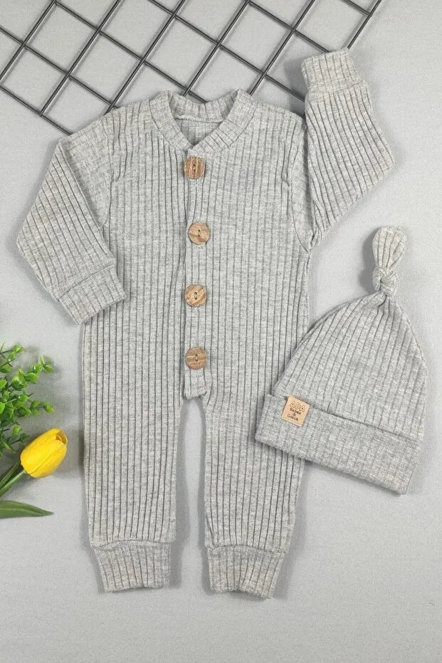 Детский комбинезон для девочек хлопковый Adabebek, Gray — фото 2