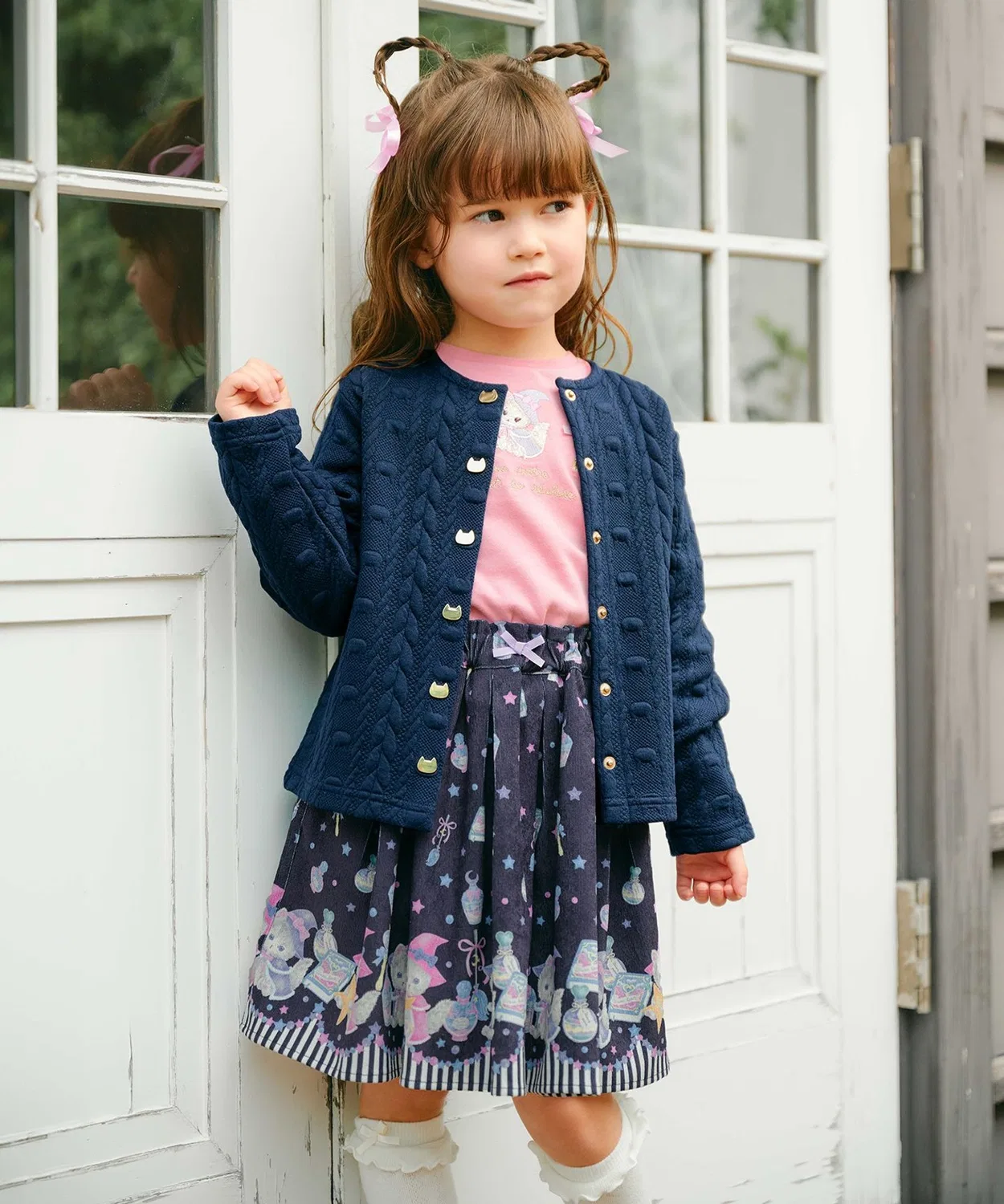 Детский кардиган с длинным рукавом модель Fuku re Jacquard ANY, Black — фото 3