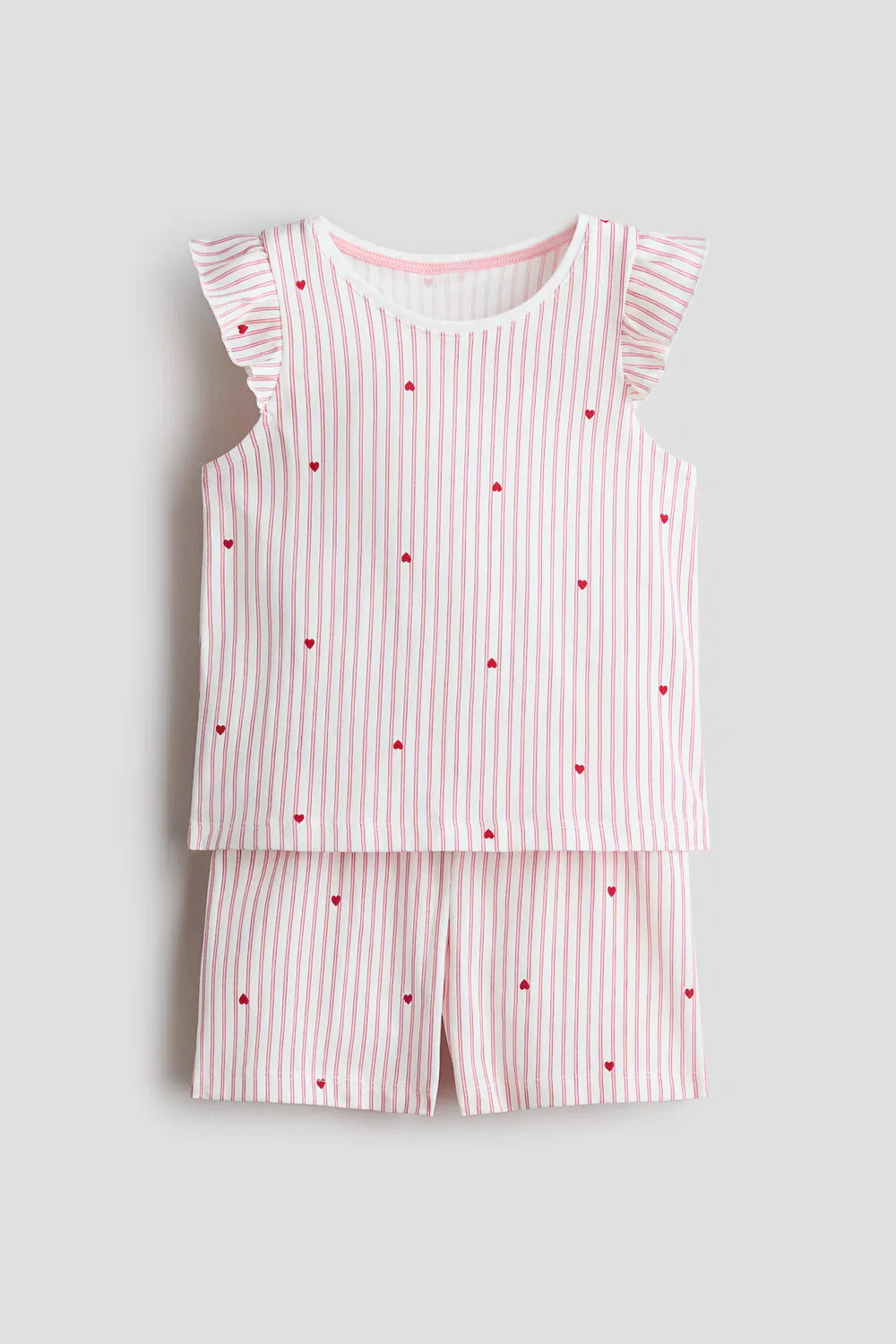 Пижама из набивного хлопка H&M, Rosa/Gestreift