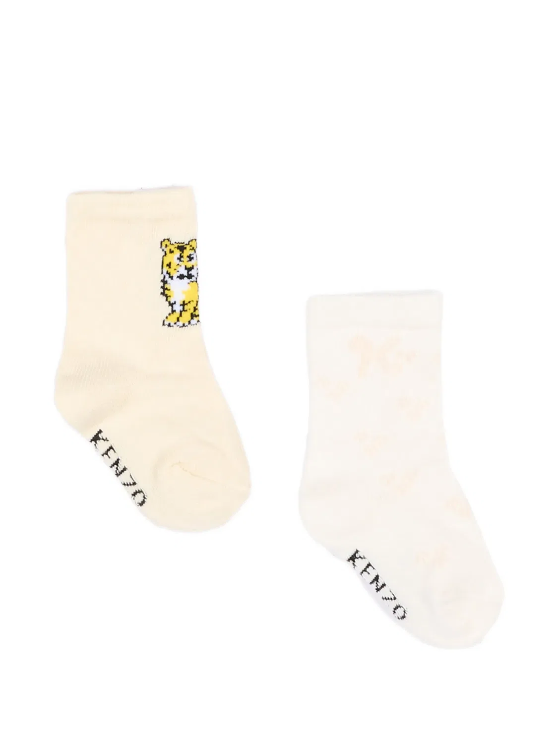 Комплект из двух пар носков с принтом Tiger Kenzo Kids, нейтральные цвета
