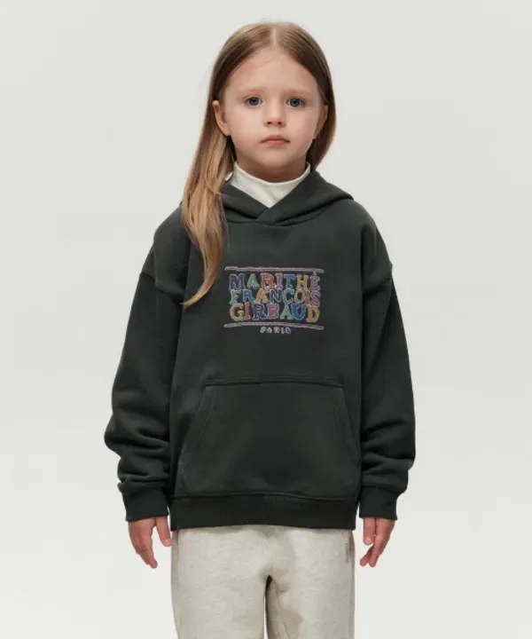 Худи с капюшоном Kids doodle classic logo, Marithé Kids, charcoal