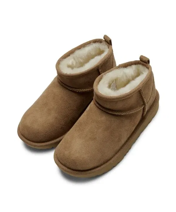 Ботинки мини из замши и кожи, Classic Ultra Mini, Ugg Kids, каштановый — фото 4