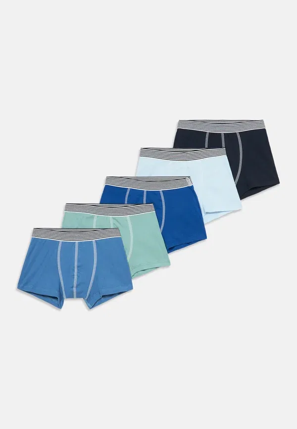 Набор трусов 5 шт, хлопок, Petit Bateau, light green/blue/black/light blue, черный/светло-синий/светло-зеленый