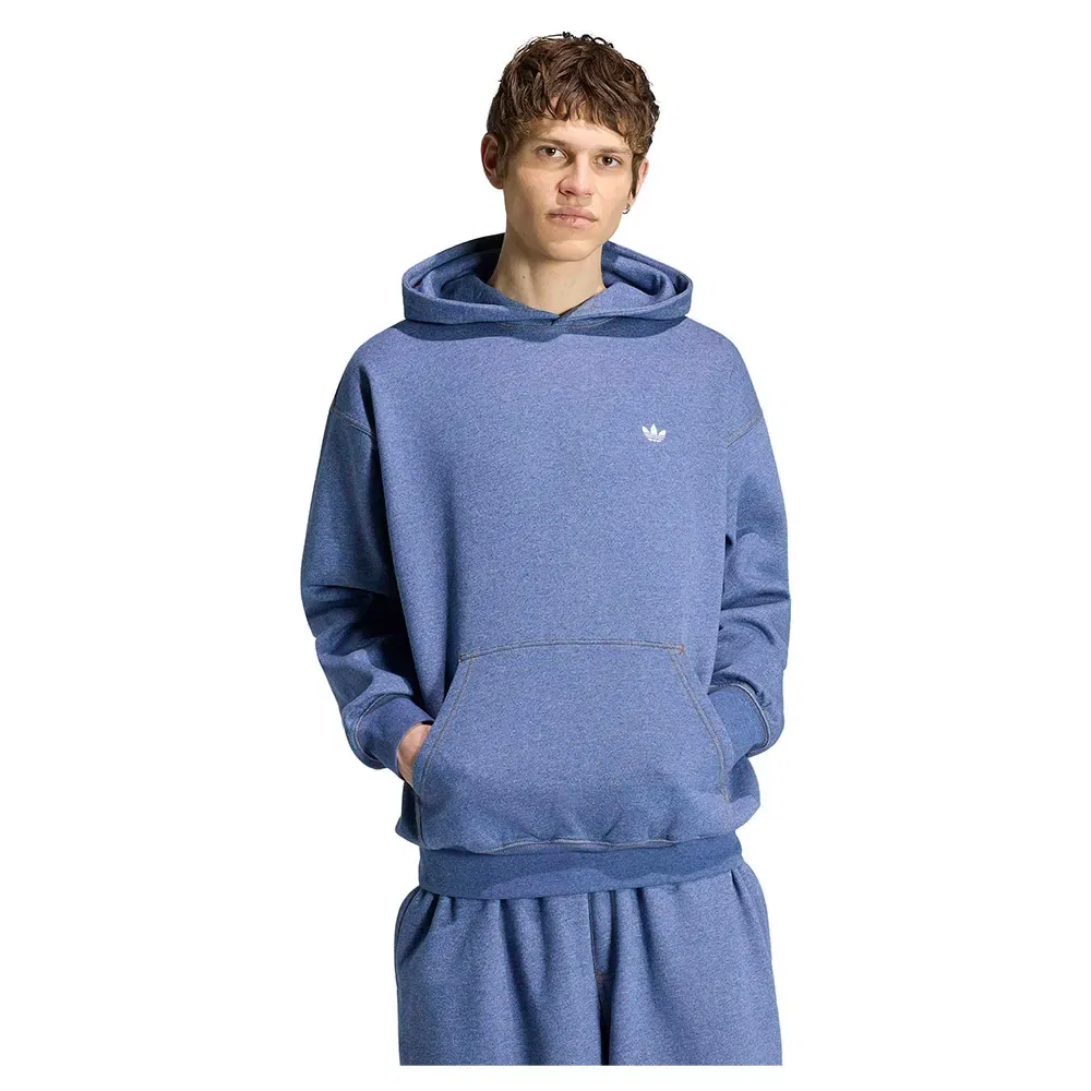 Худи свободного кроя Trefoil Essentials Melange Adidas Originals, синий