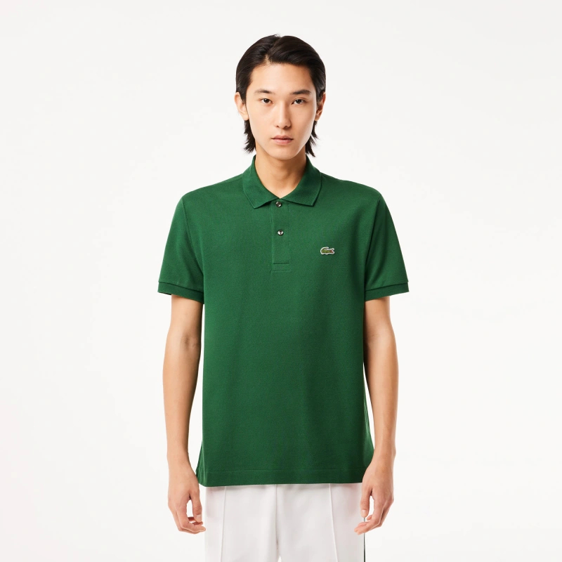 Поло Lacoste Logo-Patched Short-Sleeve, зеленый — фото 4