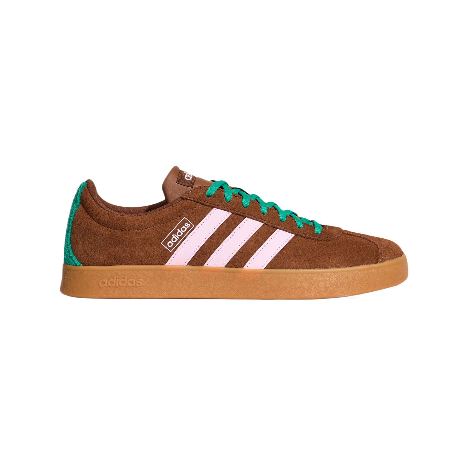 Детские кеды с замшевым верхом Adidas, Цвет Soft Brown Light Purple Lawn Green — фото 3